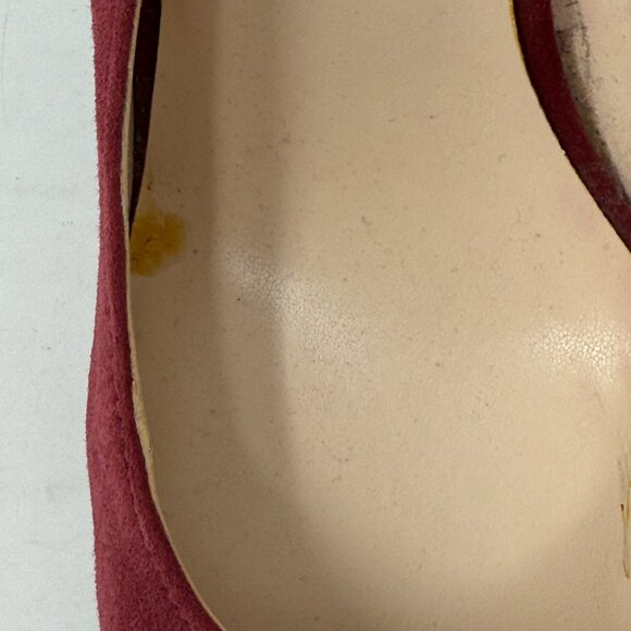 Nine West Burgundy Suede Block Heel Pumps Sz 11 Classic Holiday Dress Shoes - Picture 7 of 10